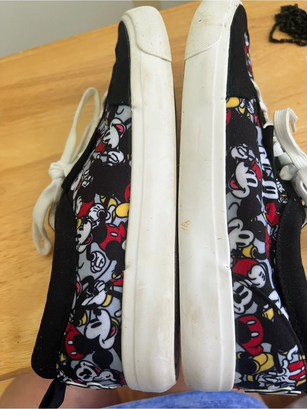 Disney Black Mickey Mouse Canvas Lace-Up Sneakers with Red and Yellow Accents